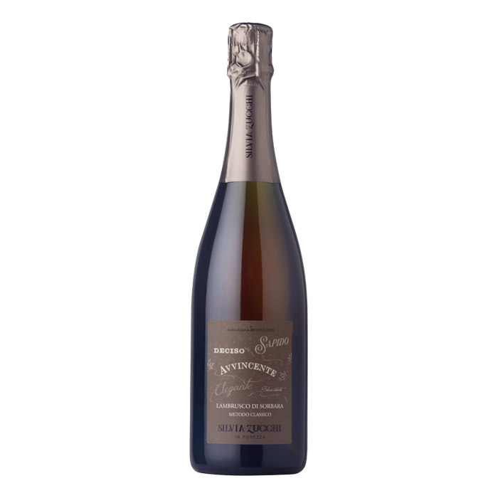 Lambrusco di Sorbara Metodo Classico 2021 sparkling wine bottle by Zucchi